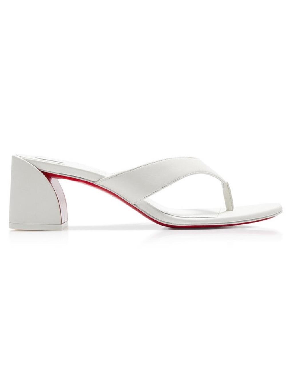 Christian Louboutin Janetonga 55mm Leather Thong Sandals in White